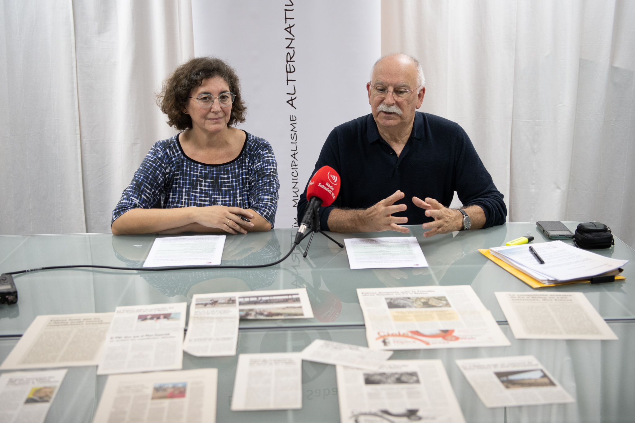 Virgínia Domínguez i Isidre Soler a la roda de premsa d'avui | Roger Benet