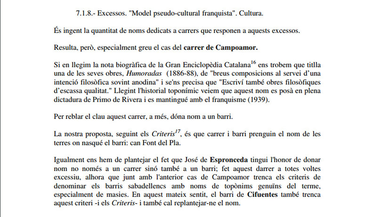 Fragment de l'article sobre Espronceda i Campoamor