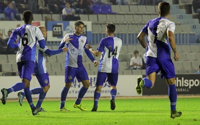 Batanero celebrant el seu gol contra el Lleida la passada temporada | Pedro Salado