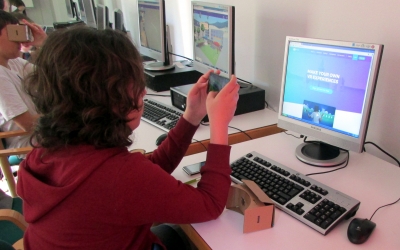 Un dels participants al taller de realitat virtual/ Cedida Espai Cultura
