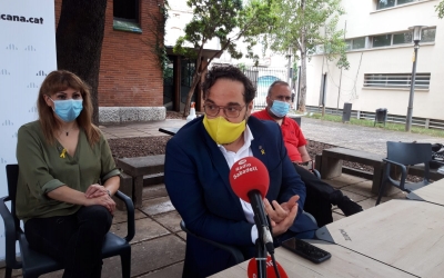 Juli Fernàndez durant la roda de premsa d'avui  | Núria García