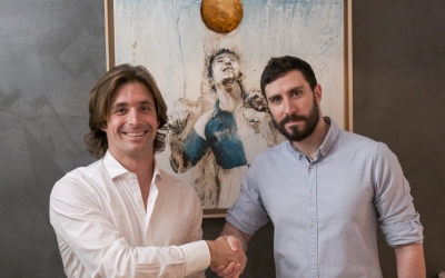 El navarrès Miguel de Hita, nou secretari tècnic arlequinat (dreta), juntament amb el director esportiu Jose Manzanera | CE Sabadell