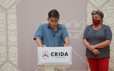 Lluís Perarnau i Nani Valero durant la roda de premsa d'avui | Cedida