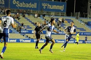 Delgado celebrant el seu gol contra l'Amorebieta | CES