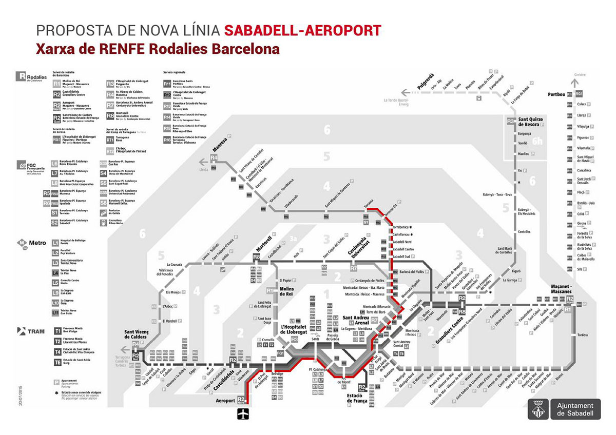 Infografia de la proposta vallesana per unir l'R4 amb l'aeroport | Cedida