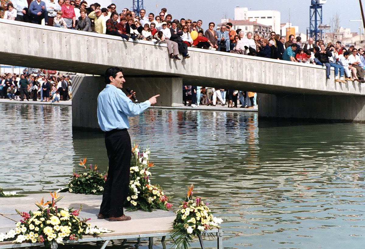 L'alcalde Antoni Farrés el dia de la inauguració del Parc de Catalunya el 1992. Foto: Sabadell Territori