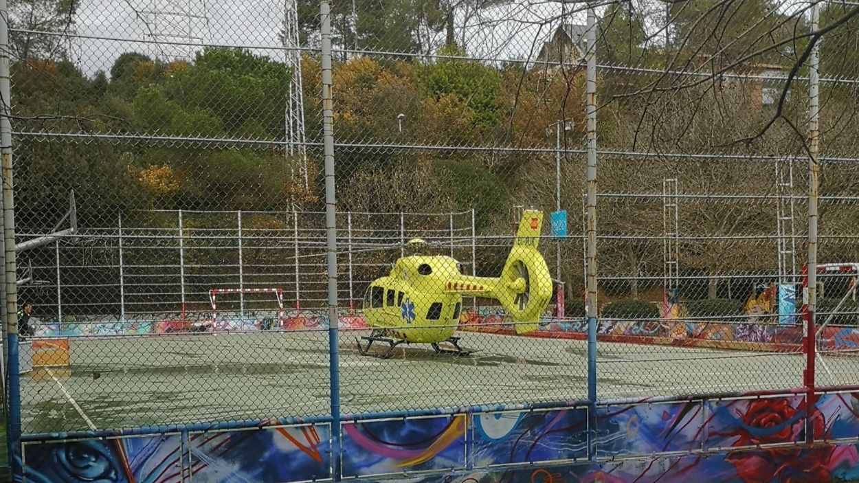 L'Erik va ser traslladat en helicòpter després de desplomar-se a la pista de l'Olimpyc Floresta | Cugat Mèdia