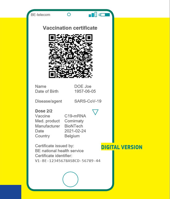 Imatge de la Comissió Europea sobre un primer prototip del passaport sanitari digital per la Covid-19 | ACN