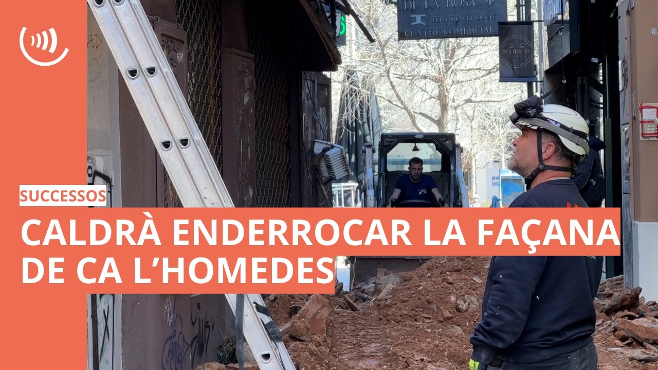  Esfondrament al carrer de la Rosa: caldrà enderrocar tota la façana malmesa