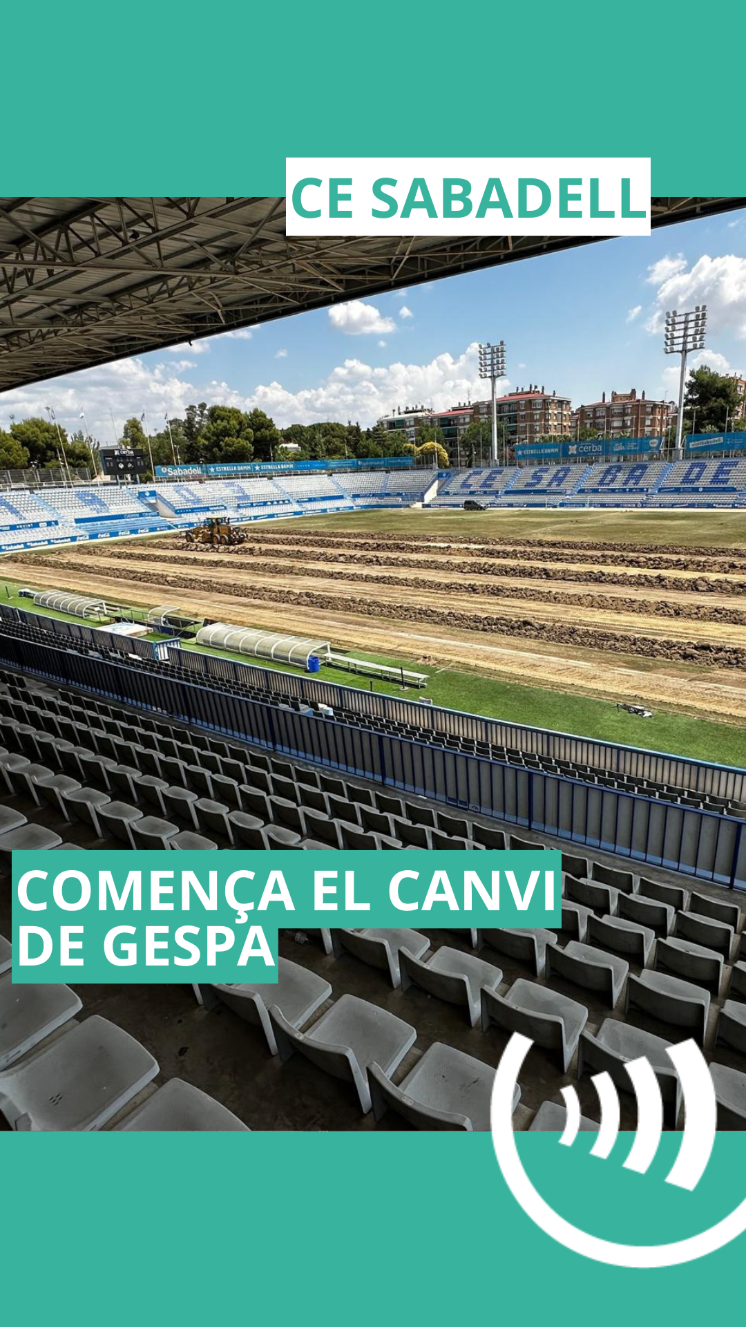 Comença el canvi de gespa a l'estadi