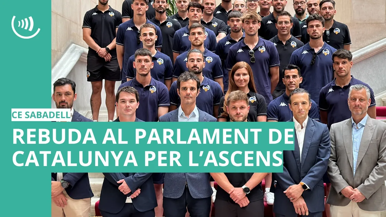  Rebuda al Parlament de Catalunya per l'ascens del CE Sabadell