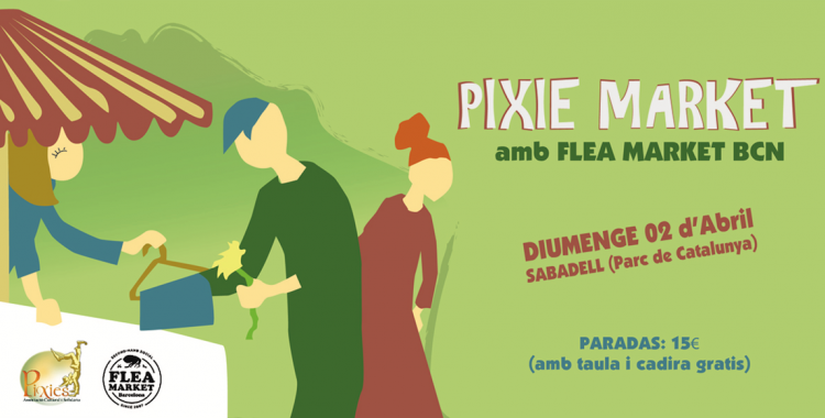 El cartell que anuncia el Pixie Market de Sabadell