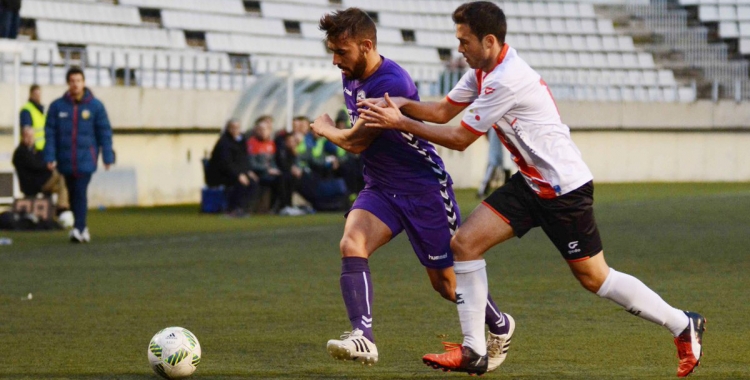 Jordan Sánchez en el partit de la primera volta a L'Hospitalet | Roger Benet (CES)