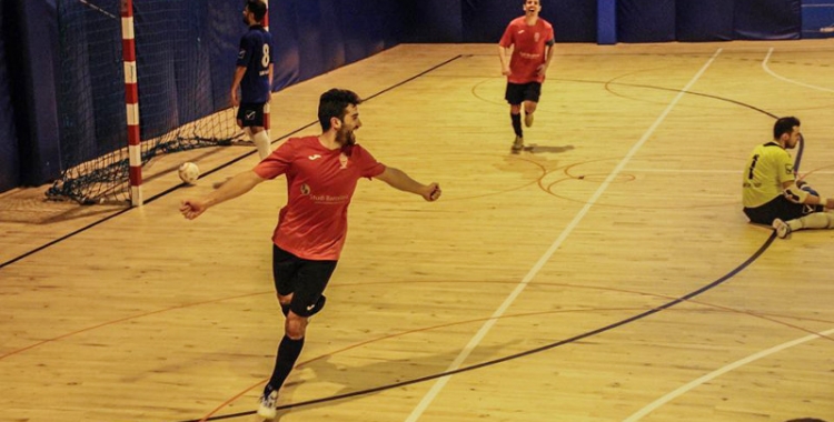 Imatge de la celebració d'un gol del Grups Arrahona en un partit anterior