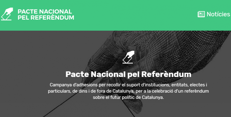 Portada de la web oficial del Pacte Nacional pel Referèndum