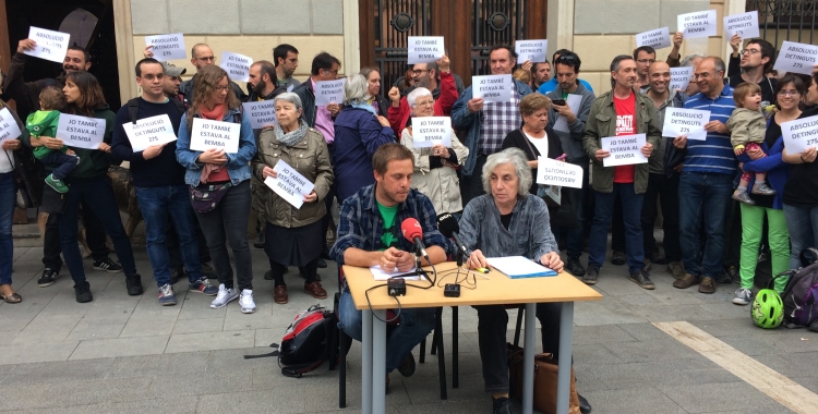 Un moment de la roda de premsa d'aquesta tarda