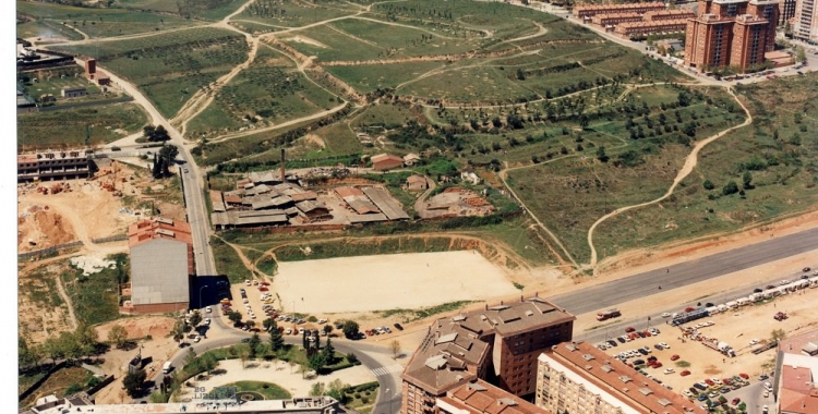 Imatge aèria del Parc Catalunya abans d'urbanitzar.  Foto: Sabadell Territori