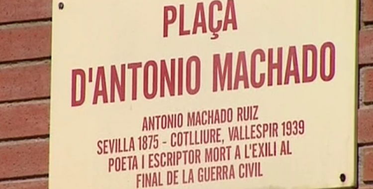 Placa del carrer d'Antonio Machado