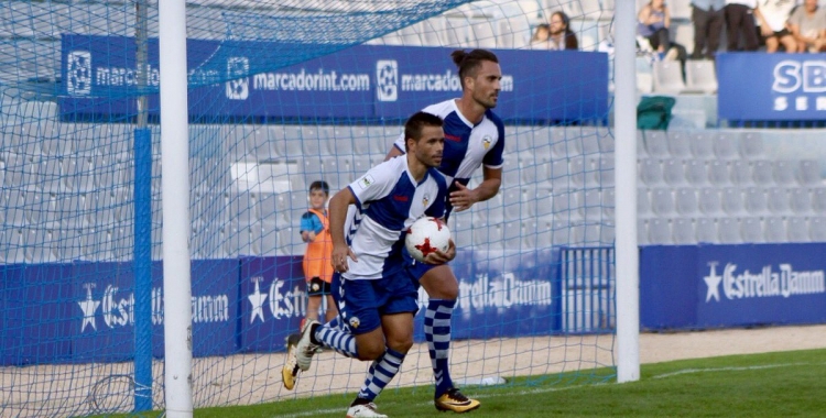 Arthuro i Felipe Sanchón celebren el primer gol arlequinat | Sendy Dihör
