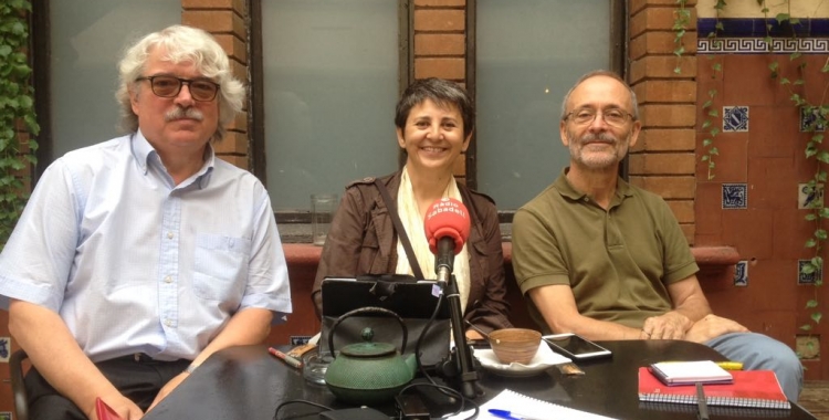 Alsinet, Mira i Larrosa en roda de premsa. Foto: Ràdio Sabadell