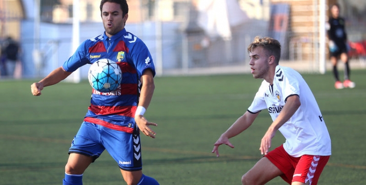 Imatge del partit d'ahir a Llagostera 