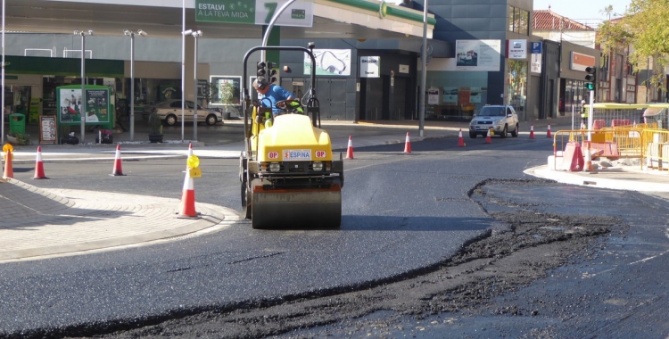 Últims treballs a la rotonda de Rambla Ibèria | Foto: Ajuntament de Sabadell