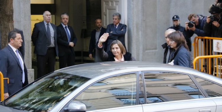 La presidenta del Parlament, Carme Forcadell, en el moment de la seva arribada al Tribunal Suprem | ACN