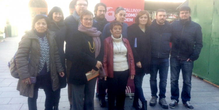 Els candidats Elisenda Alamany, Marta Ribas i Joan Josep Nuet han visitat Sabadell a les portes de la campanya.