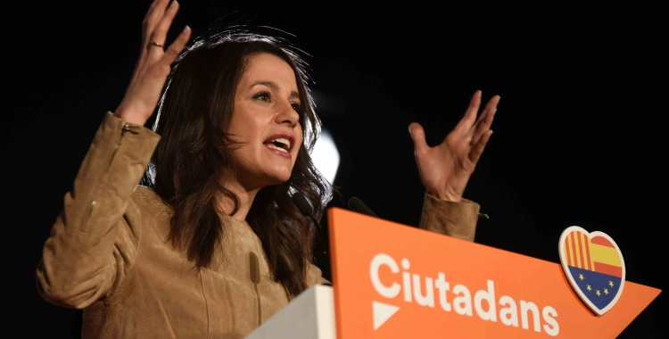 Inés Arrimadas durant el míting a Fira Sabadell. | Foto: Roger Benet