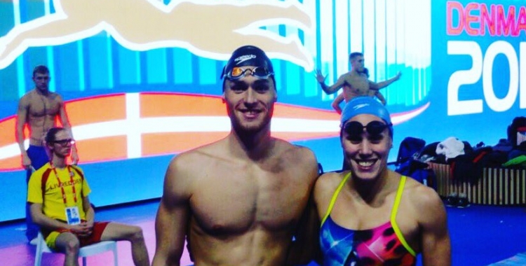 Marc Sánchez i Marina Garcia, als campionats de Copenhaguen | @CN_Sabadell