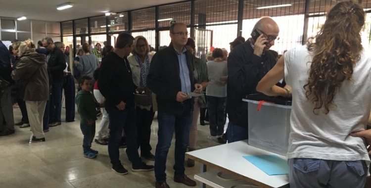 Imatge de l'última votació celebrada a Sabadell, durant el referèndum de l'1 d'octubre. 