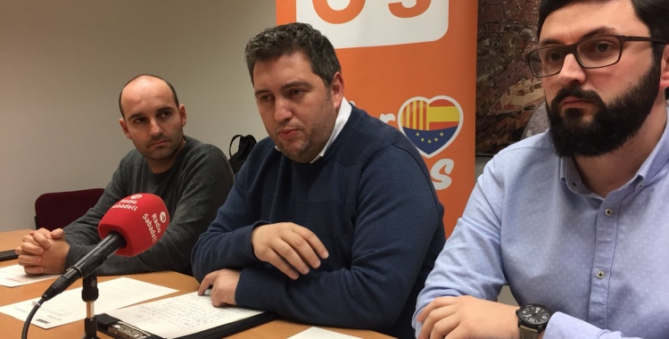 El grup municipal de C's durant la roda de premsa | Foto: Ràdio Sabadell