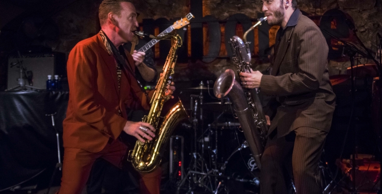 Dani Nel·lo i Pere Miró a l'escenari del Jamboree (Barcelona) | Foto: Mas i Mas 