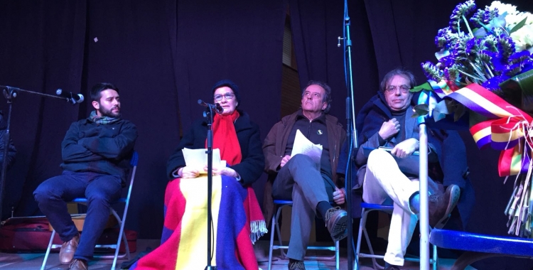 Pablo Marín, Antonina Rodrigo, Josep Ma Roviralta i Josep Ache durant l'acte | Foto: Ràdio Sabadell 