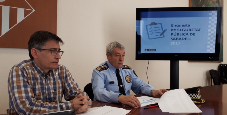 Perarnau i Quesada han presentat les dades de l'Enquesta de Seguretat Pública/ Karen Madrid