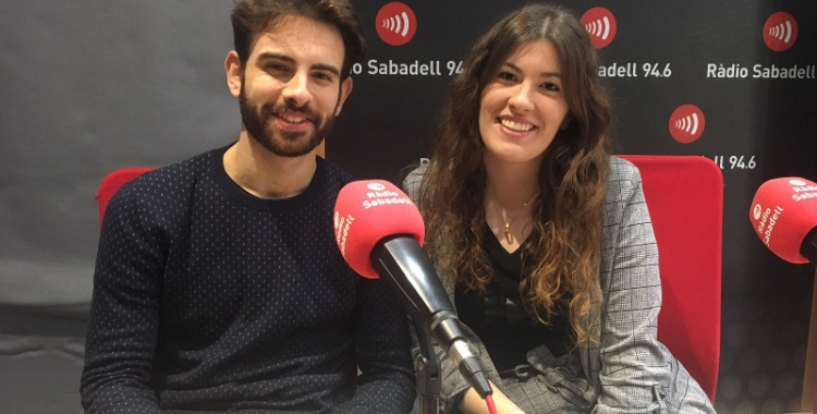 Daniel Bueno i Ariadna Cotano, estudiants d'Empresa i Tecnologia al campus de Sabadell, han presentat una aplicació al MWC.