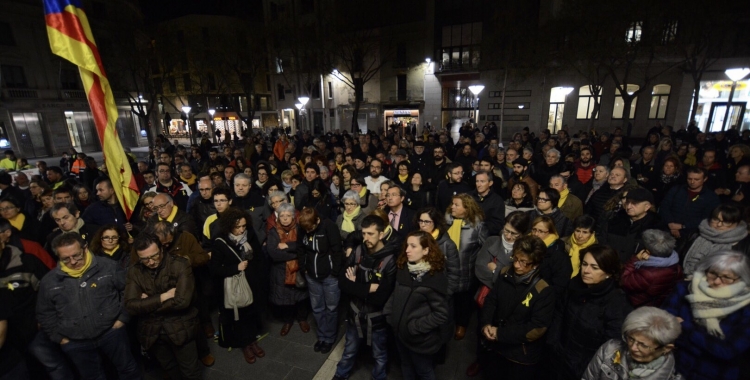 La plaça Sant Roc ha tornat a ser escenari de mobilitzacions independentistes/ Roger Benet