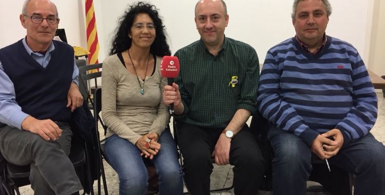 Àngel Colomer, Ivone Puig, Manel Aljama i Carles Rodrigo a la seu d'Òmnium Sabadell | Ràdio Sabadell 