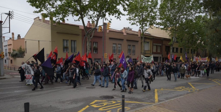Els manifestants, a l'arribada a la Caserna/ Roger Benet