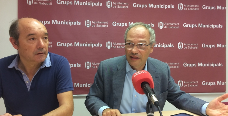 Josep Beltran i Carles Rossinyol a la roda de premsa | Helena Molist