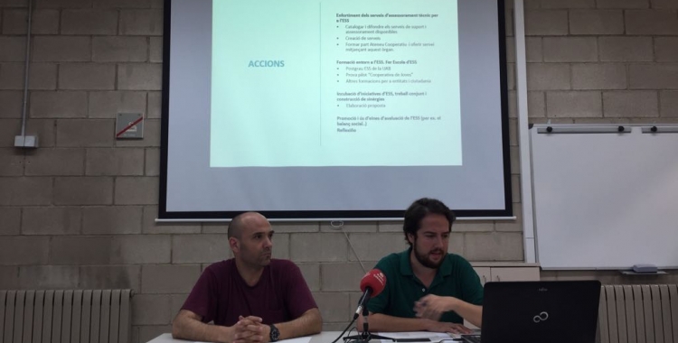 Joan Berlanga i Eduard Navarro durant la presentació | Ràdio Sabadell 