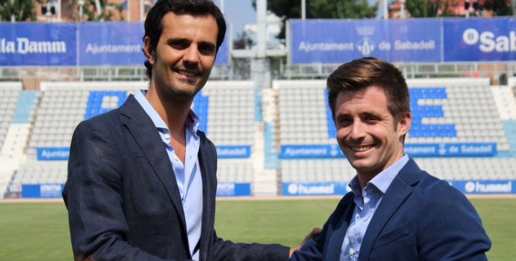 Bruno Batlle i José Manzanera aquesta tarda a l'estadi