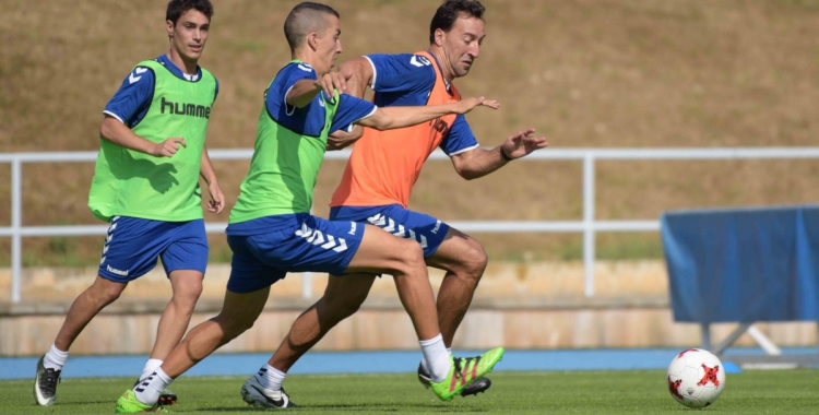 Migue, en un dels entrenaments del Sabadell d'aquesta temporada | Roger Benet