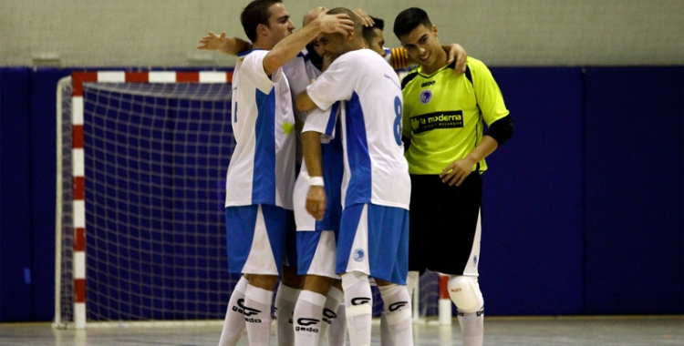 Els jugadors del Club celebren un dels gols aconseguits a la primera jornada de lliga | Pau Vituri