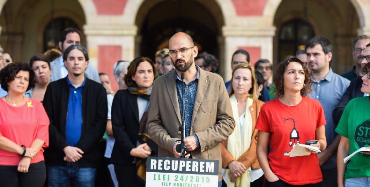 Maties Serracant durant l'acte d'aquest matí | Crida per Sabadell