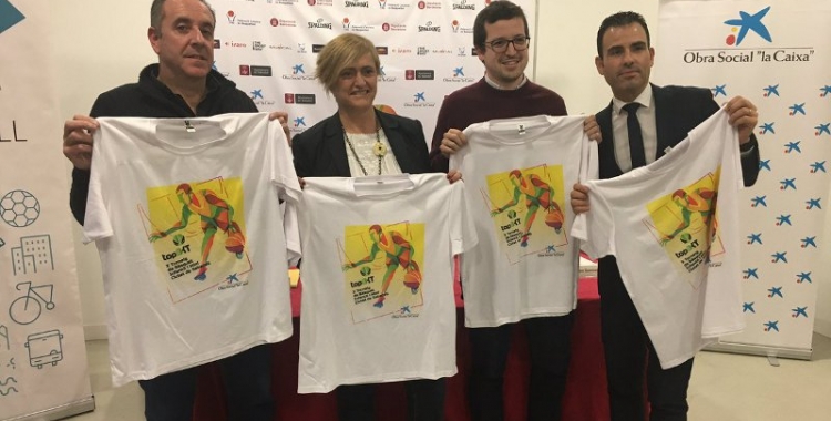 Jaume Pujol, director de competició; Marisol Martínez, regidora d'Esports; Francesc Marlasca, coordinador general del torneig i Iván Quesada (Caixabank) | Marc Pijuan