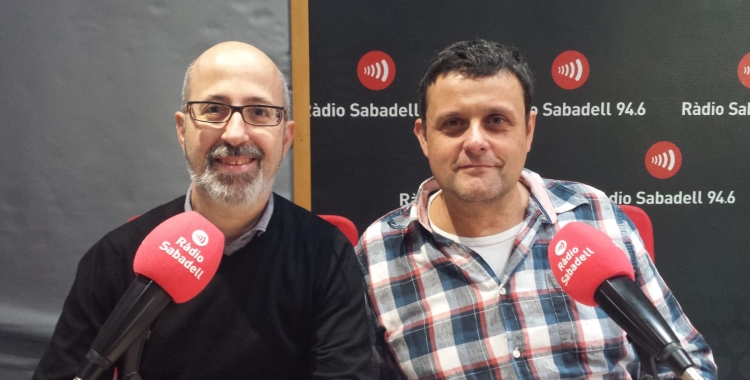 Joanjo Ríos, pare del centre i president de l'AMPA fins l'any passat i Jordi Fontova, director de l'escola | Pau Duran