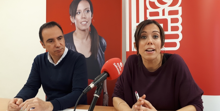 Marta Farrés i Carlos Corcuera, en roda de premsa/ Karen Madrid
