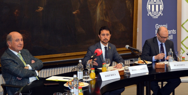 Damià Calvet (al centre) amb Blai Costa (a la dreta) i Joan Roca (a l'esquerra) | Cedida