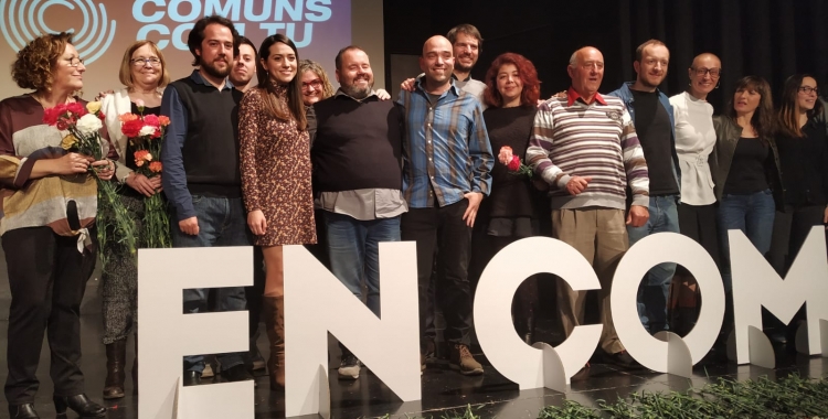 Imatge dels candidats al final de l'acte amb Joan Berlanga al centre | Sergi Garcés
